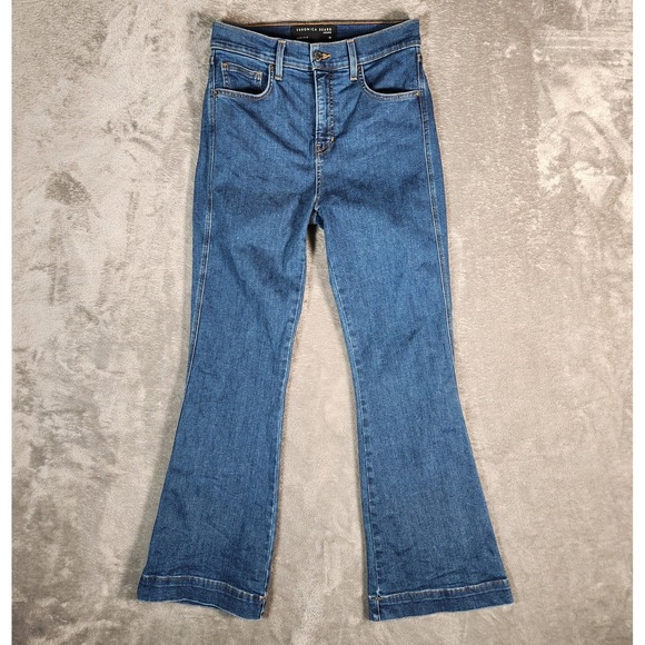 Veronica Beard Carson Kick-Flare High Rise Jeans 28 Italian Denim Made in USA - Picture 1 of 15
